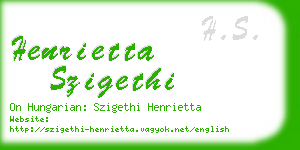 henrietta szigethi business card